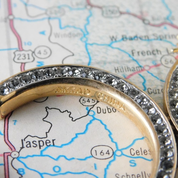 Two pairs of AKKAD gold toned hoop earrings - Picture 6 of 6